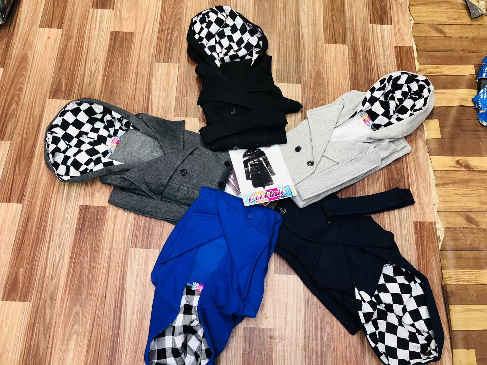 WINTER HOODED CHECK STYLE FLEECE COAT - Image 3