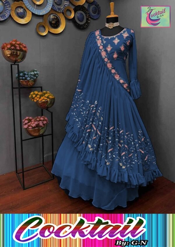 Fancy Maxi With Fancy Embroidery Touching Mirror Duppatta Stylish With Trouser - Image 5