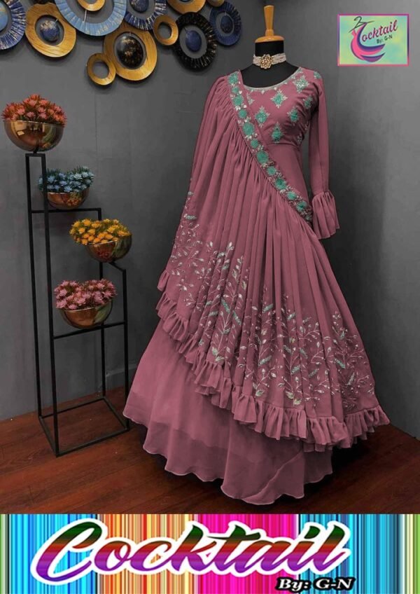 Fancy Maxi With Fancy Embroidery Touching Mirror Duppatta Stylish With Trouser - Image 3
