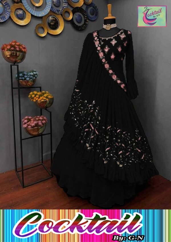 Fancy Maxi With Fancy Embroidery Touching Mirror Duppatta Stylish With Trouser - Image 2