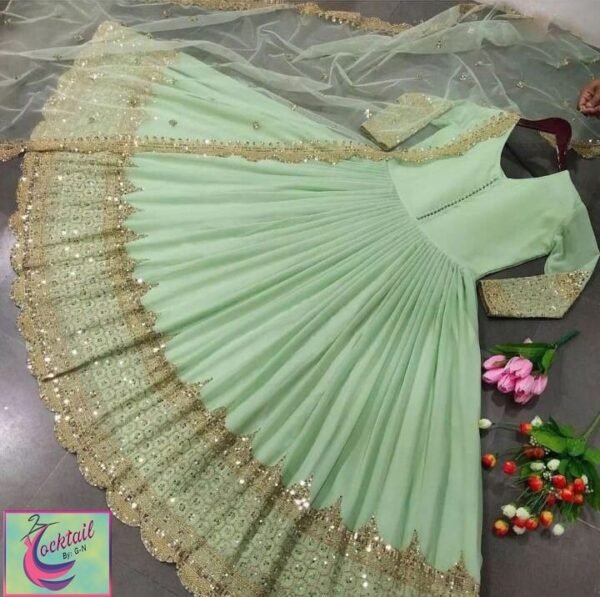 Fully Heavy Sequence Embroidered Maxi and Embroidered Dupatta