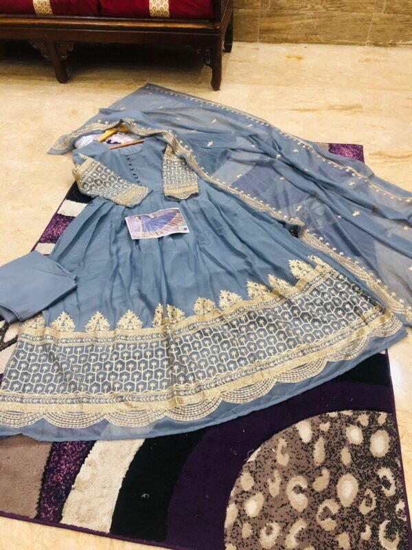 Fully Heavy Sequence Embroidered Maxi and Embroidered Dupatta - Image 2