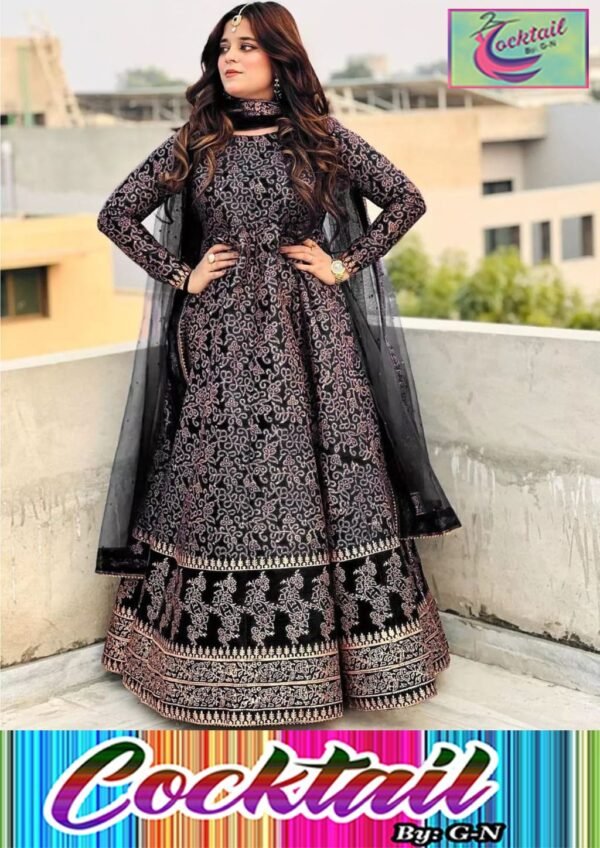 Heavy Printed Maxi With Printed Border Dupatta 3Pcs - Image 2