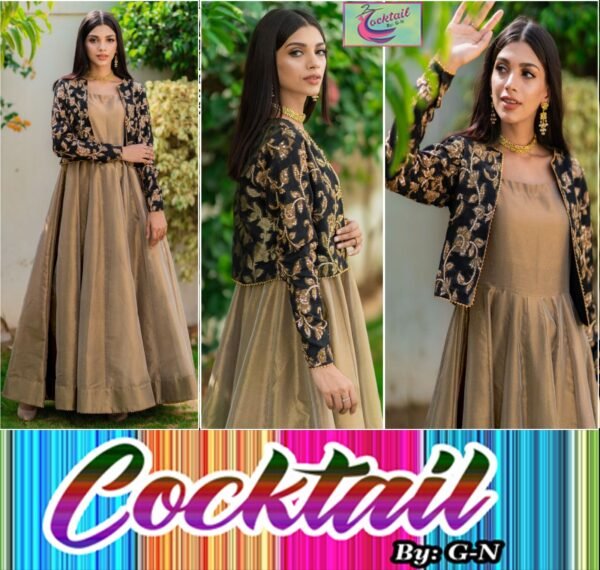 Velvet Embroidered Koti With With Kalli Long Flare Maxi 2piece