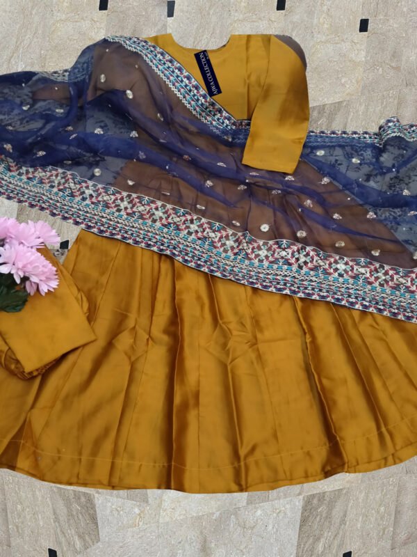 Nug Stone Handwork And Embroidery On Dupatta With Long Flair Kalli Maxi Trouser - Image 4