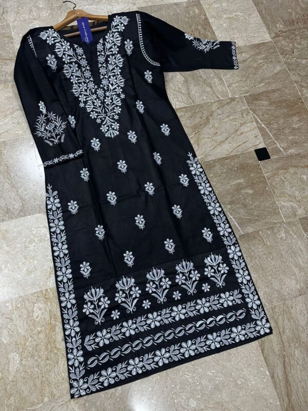 INDIAN SOFT LINEN NECK,DAMAN EMBROIDERED KURTI - Image 2