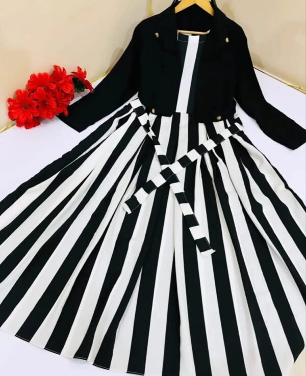 Two Piece Elegant Koti and Frock Zebra Lining - Image 3