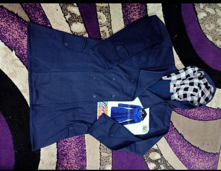 WINTER HOODED CHECK STYLE FLEECE COAT - Image 2