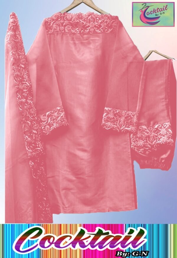 Organza Embroidered shirt and embroidered pajama