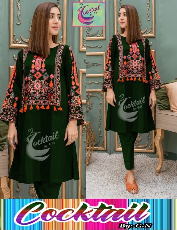 Multi Sindhi Embroidered Dress 2pcs